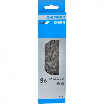 Цепь SHIMANO E6070, для 9 скоростей сзади/1 скорость спереди, 138 звеньев, для элекровелосипедов, с ампульным пином (1шт)