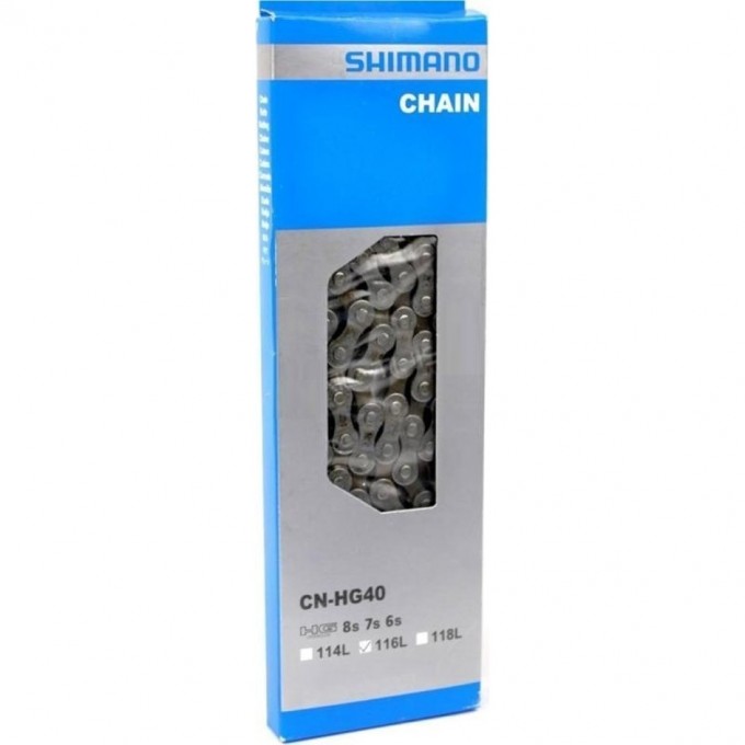 Цепь SHIMANO HG40, 6/7/8 скоростей, 114 звеньев, замок UG51 ECNHG40114Q
