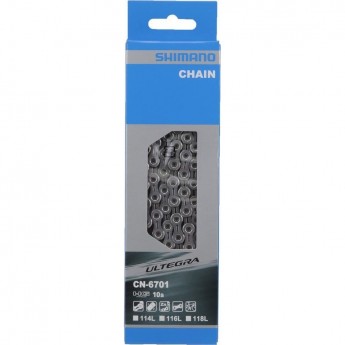 Цепь SHIMANO ULTEGRA, 6701, 10 скоростей, 114 звеньев, ампульный пин (1шт)