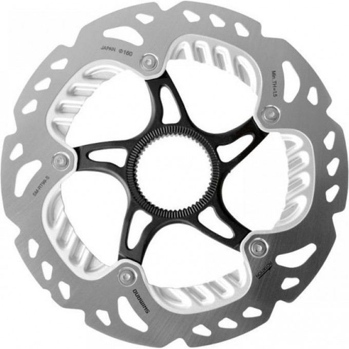 Тормозной диск SHIMANO XTR, RT99, 160мм, СО СТОПОРНЫМ КОЛЬЦОМ ISMRT99S