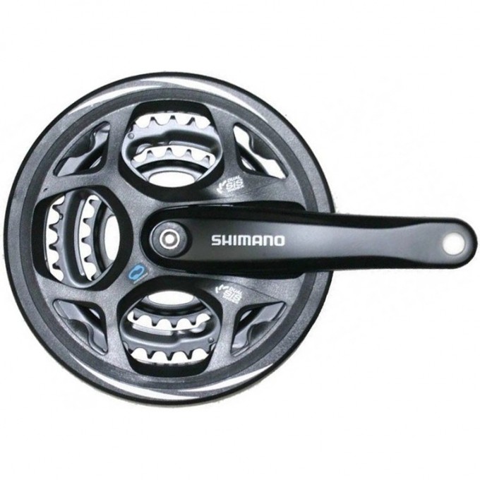 Система SHIMANO ALTUS, M311, 170 мм, квадрат, 48/38/28T, с защитой, черный EFCM311C888CL