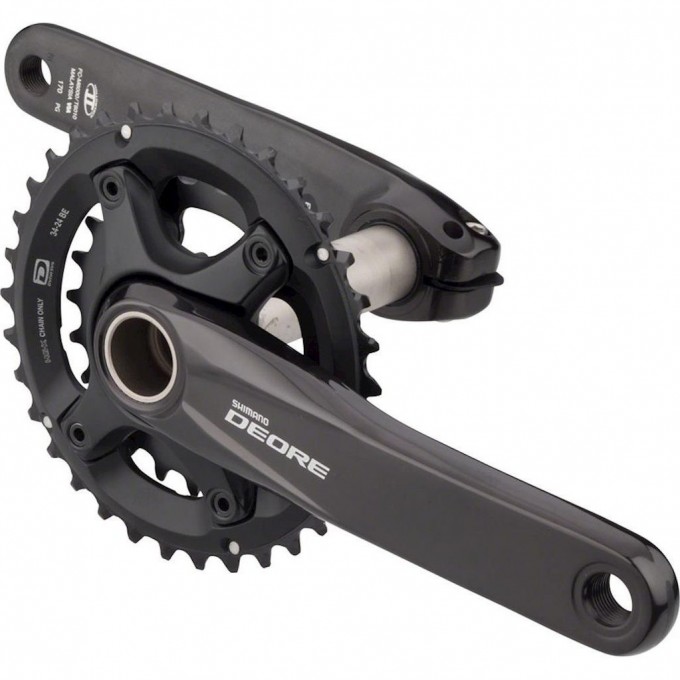 Система SHIMANO DEORE, M6000-2, 170 мм, интегрированный вал, 10 скоростей, 34/24T без каретки черный EFCM6000CX44X