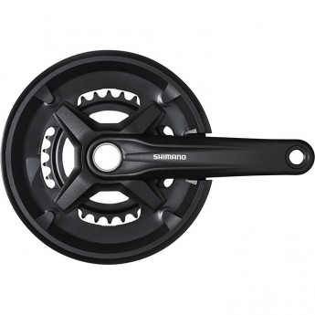 Система SHIMANO MT210, 175мм, для 2x9 скоростей, интегрированный вал, 46/30, с защитой, черный