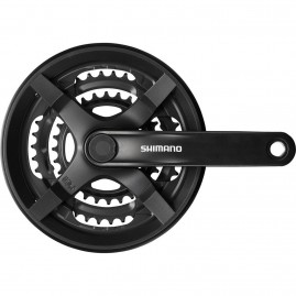 Система SHIMANO TY301, 175 мм, квадрат, 48/38/28, с защитой, черный, без упаковки