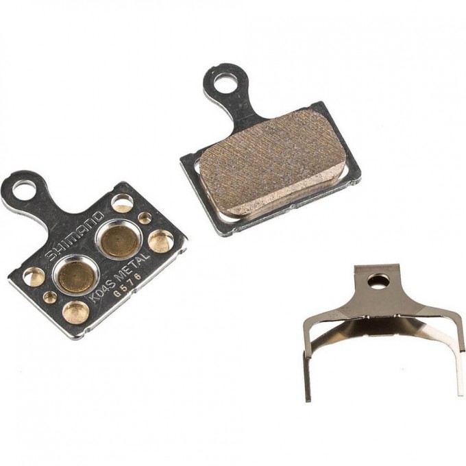 Тормозные колодки, для дисковых тормозов SHIMANO K04S, металл, пара, с пружин, с шплинтом Y8N398020
