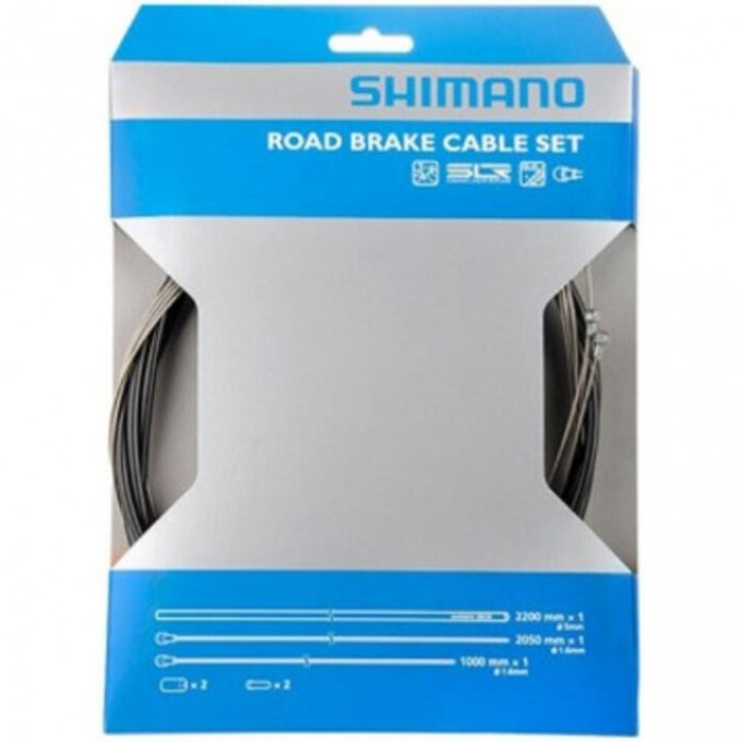 Трос+оплетка тормоза SHIMANO Road, оплетка 800мм/1400мм, тросы 1000мм/2050мм PTFE Y80098011