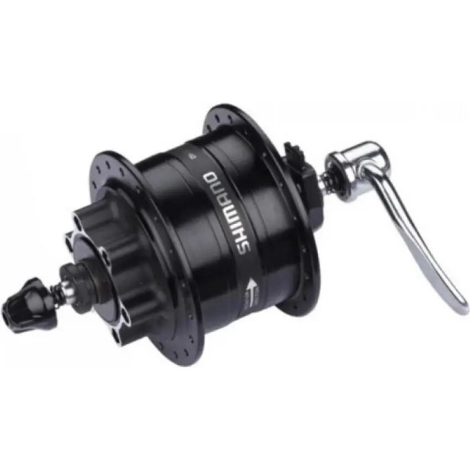 Втулка динамо SHIMANO 3D32, 32 отверстия 6V-3W, под эксцентрик, диск под 6 болтов, с SM-DH10, черный EDH3D32BLG5